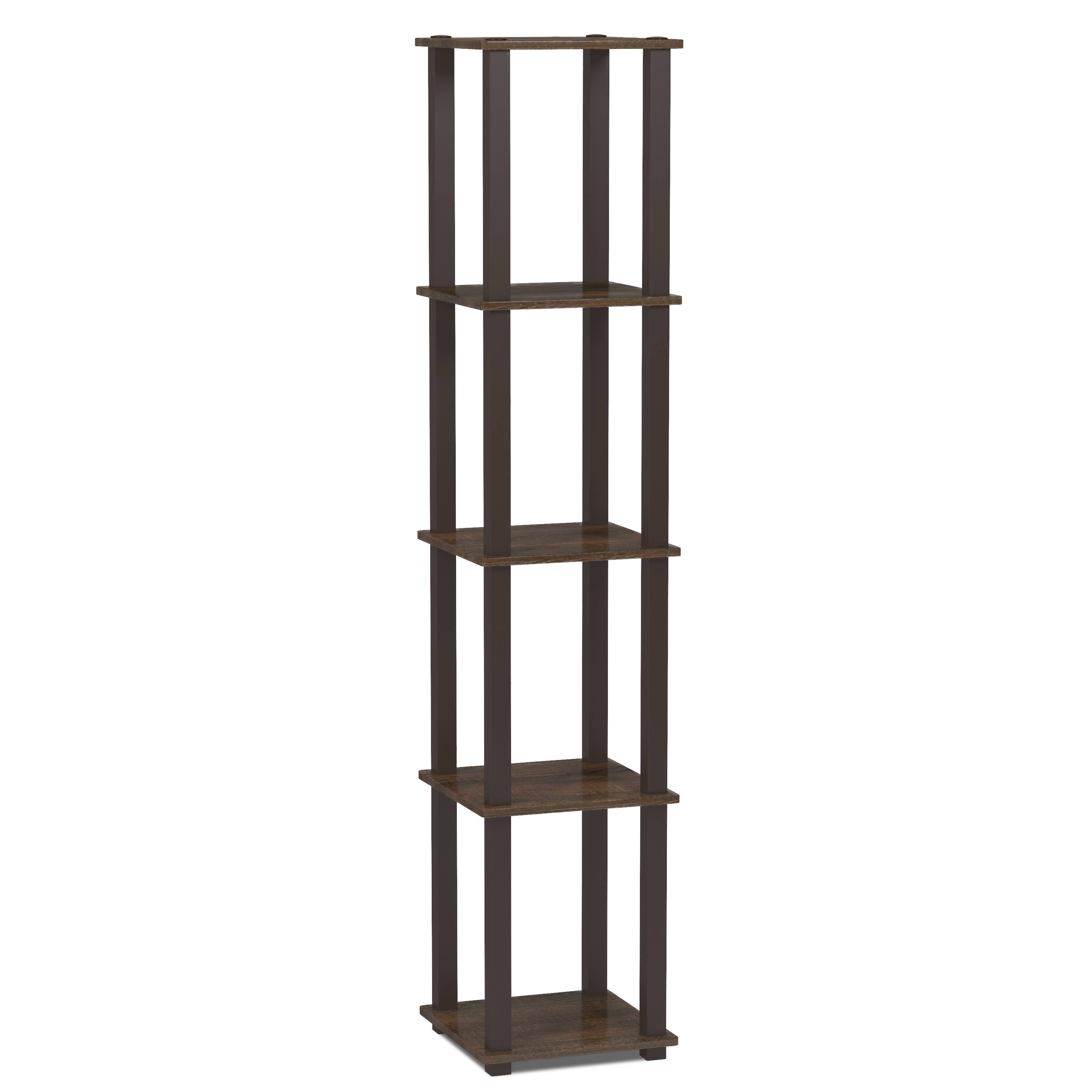 Alt View 5. HOMLUX - 5-Tier 57.7" Corner Shelf Open Shelves for Display for Living Room and Office Organization Walnut - Walnut.