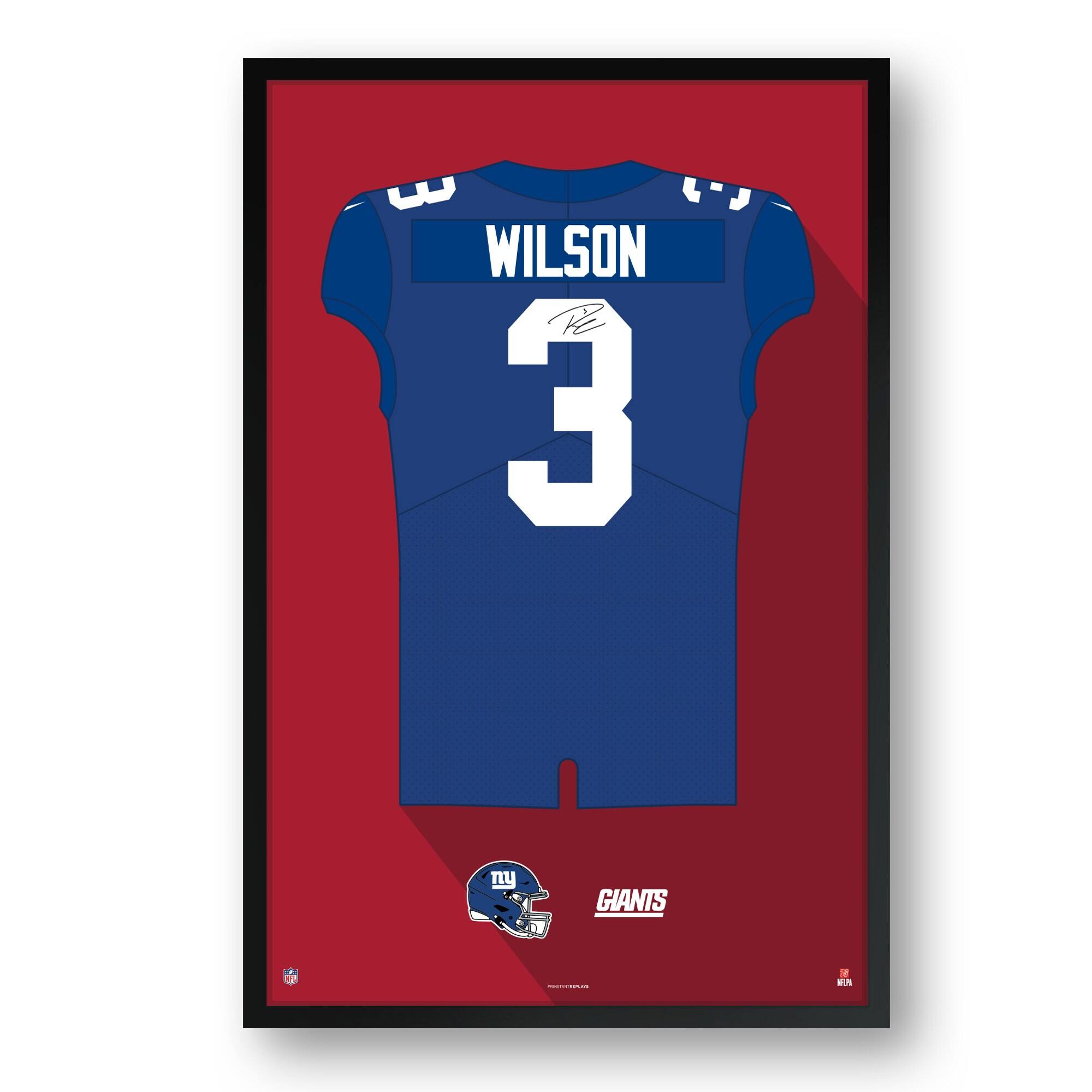 Russell New York Giants Facsimile Signature Framed Jersey Art Print