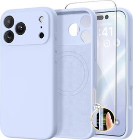 FINEAK - Full Camera Protection Magnetic for iPhone 17 Pro Max Case,Screen Protector - Cyan Purple