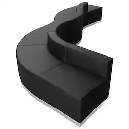 Flash Furniture - HERCULES Alon Series 6-Piece Modular Reception Guest Chair Set, LeatherSoft, 162.5"W x 66"D, Model ZB-803-580-SET-BK - Black