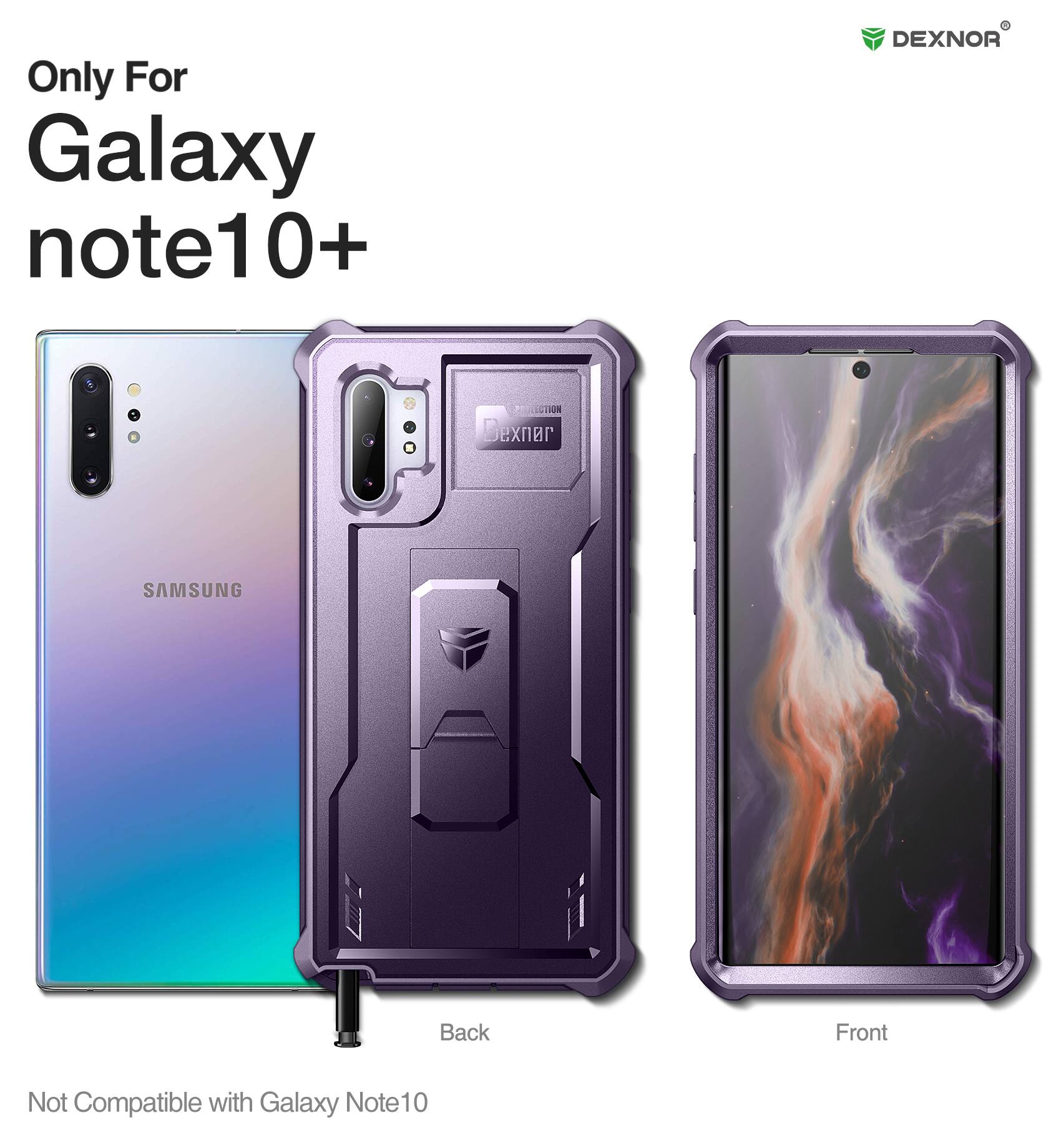 Only For Galaxy note10+ DEXNOR Not Compatible with Galaxy Note10 Back Front