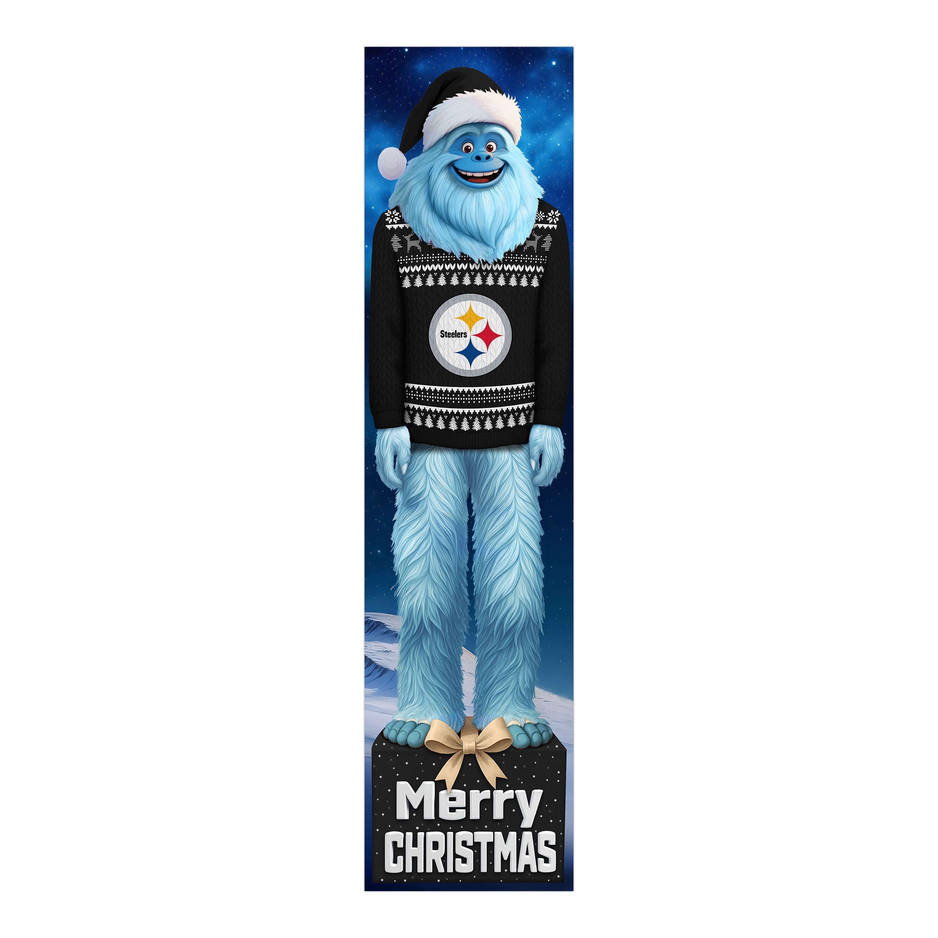 Fan Creations - Pittsburgh Steelers 48" Yeti Christmas Leaner - Multicolor