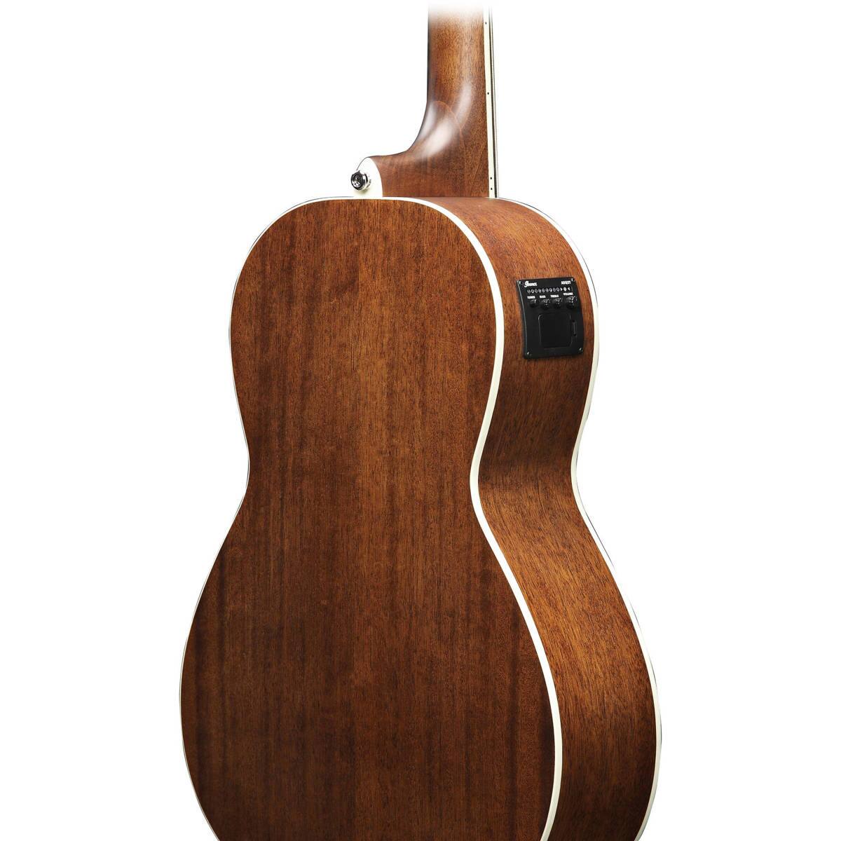 Alt View 4. Ibanez - Ibanez PNB14E Parlor Maple Neck Acoustic/Electric Bass Guitar, Open Pore Natural.