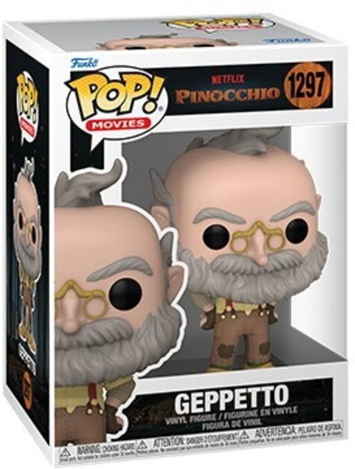 Frke NETFLIX POP! PINOCCHIO 1297 MOVIES GEPPETTO FIGURINE EN VINYLE FIGURE I VImt DE VINIL FIGURA PRLGRO DE NXA ROVERTENDA ATTENTION DANEER
