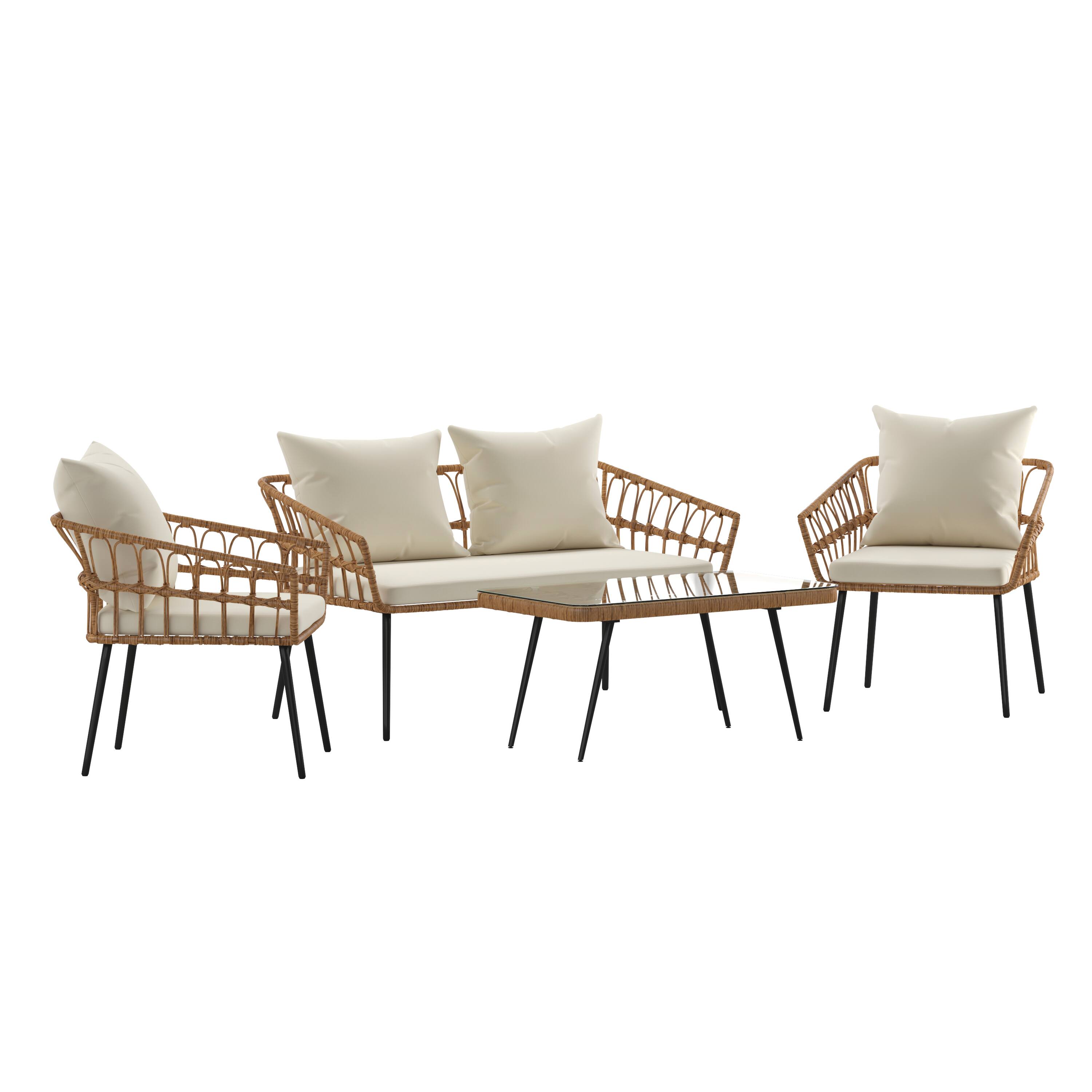 Cream Cushions/Natural Frame