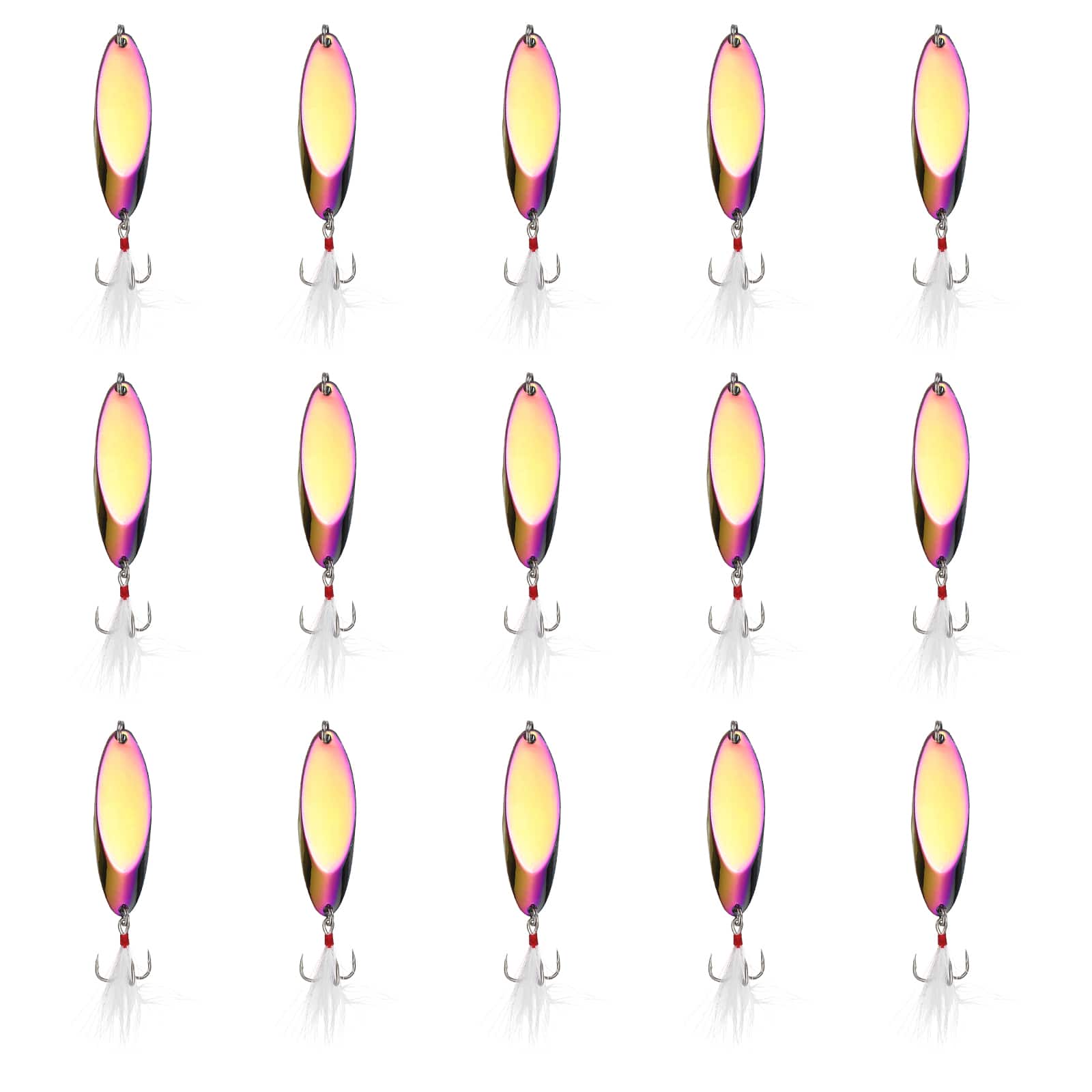 Unique Bargains - Fishing Spoons Lures, Metal Saltwater Treble Trout Lures Jigging Spoon with Treble Hooks Spinner 15pcs 3/5 oz - Colorful price history on PriceWatchPro