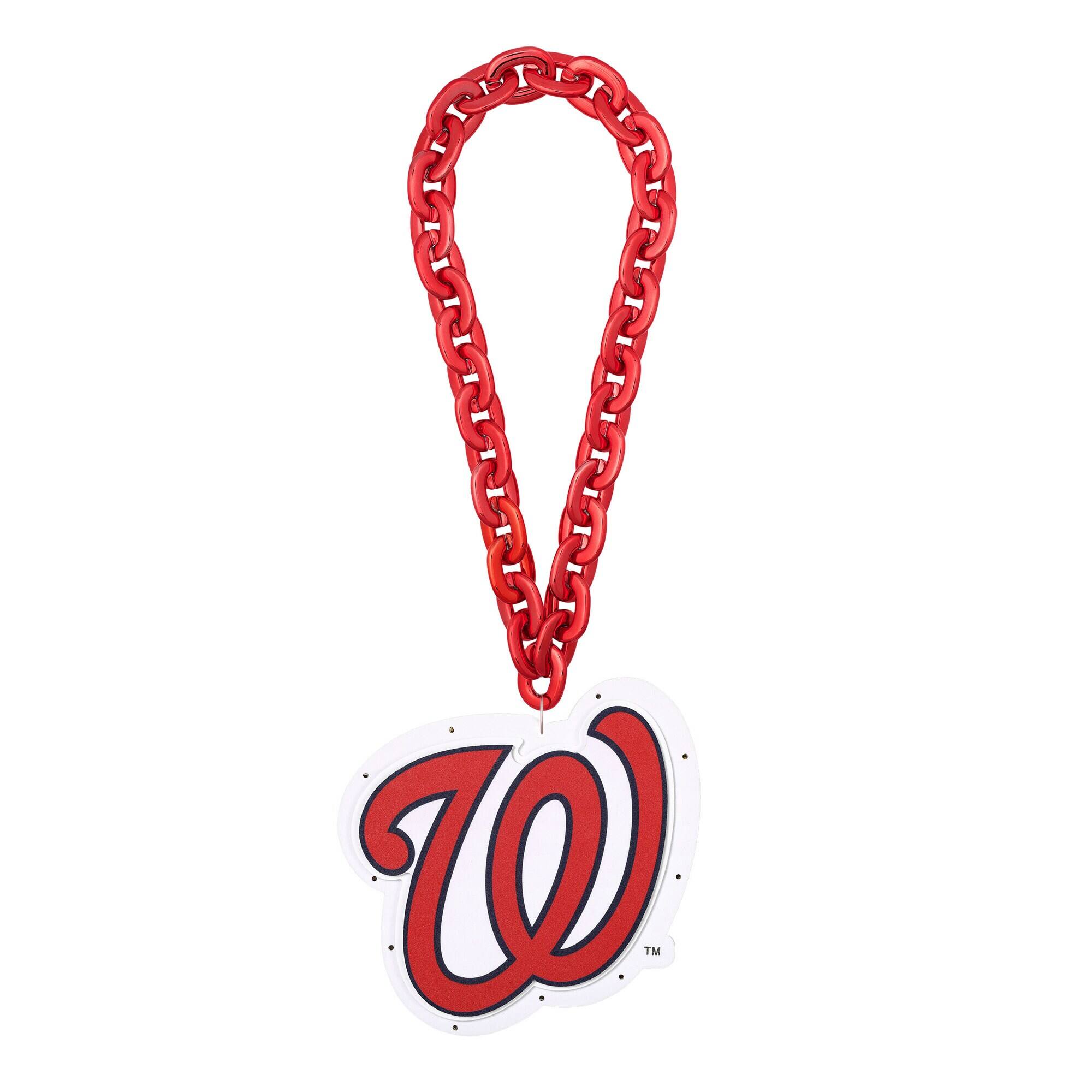 Front. FOCO - Washington Nationals Light Up Big Logo Fan Chain - Multicolor.