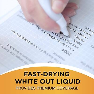 FAST-DRYING WHITE OUT LIQUID PROVIDES PREMIUM COVERAGE