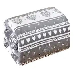 Noble House - Heartfelt Valentine Micro Plush Blanket Queen 86 x 86 - Gray