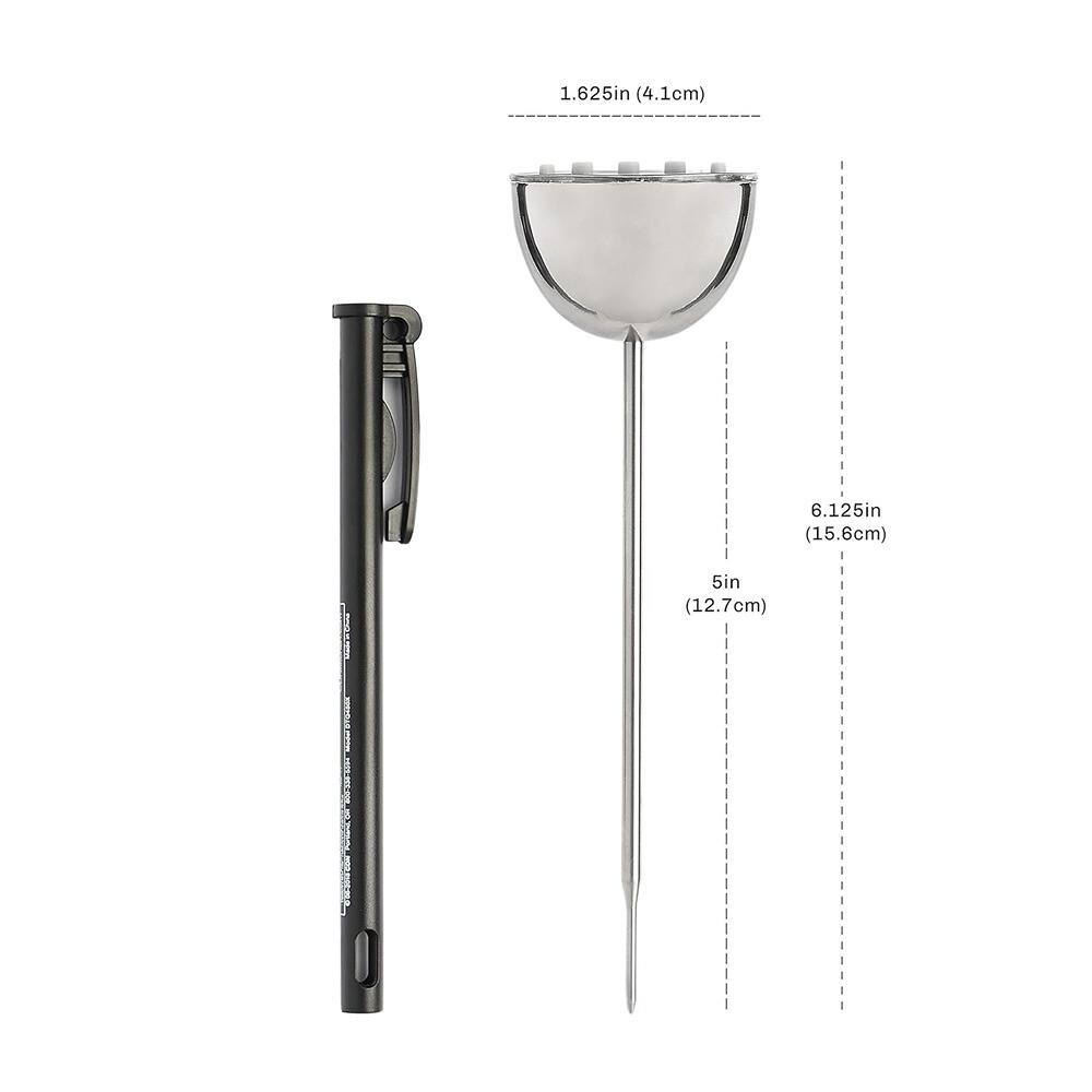 RTMB - Waterproof, NSF Certified, Digital, Hold, Max, Thin Tip Thermometer - color Silver Size: 1 EA