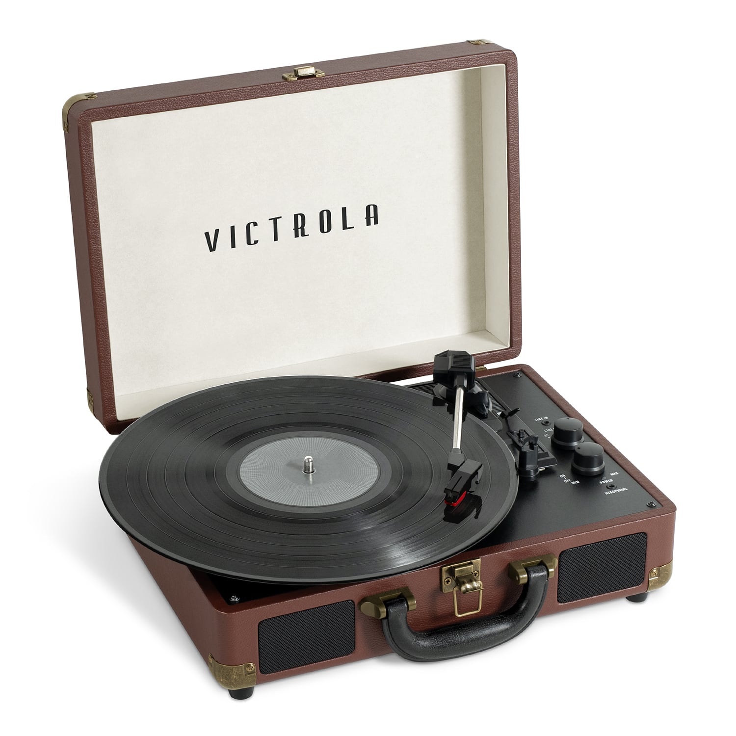 Victrola - Journey+ Bluetooth Suitcase Record Player - Dark Brown - Angle_Zoom