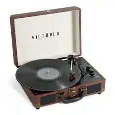 Angle. Victrola - Journey+ Bluetooth Suitcase Record Player - Dark Brown.