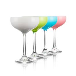 Table 12 - 5.8-ounce Mini Coupe Cocktail Glasses, Glass Cups Set Of 4, Champagne Glasses In - Assorted Colors