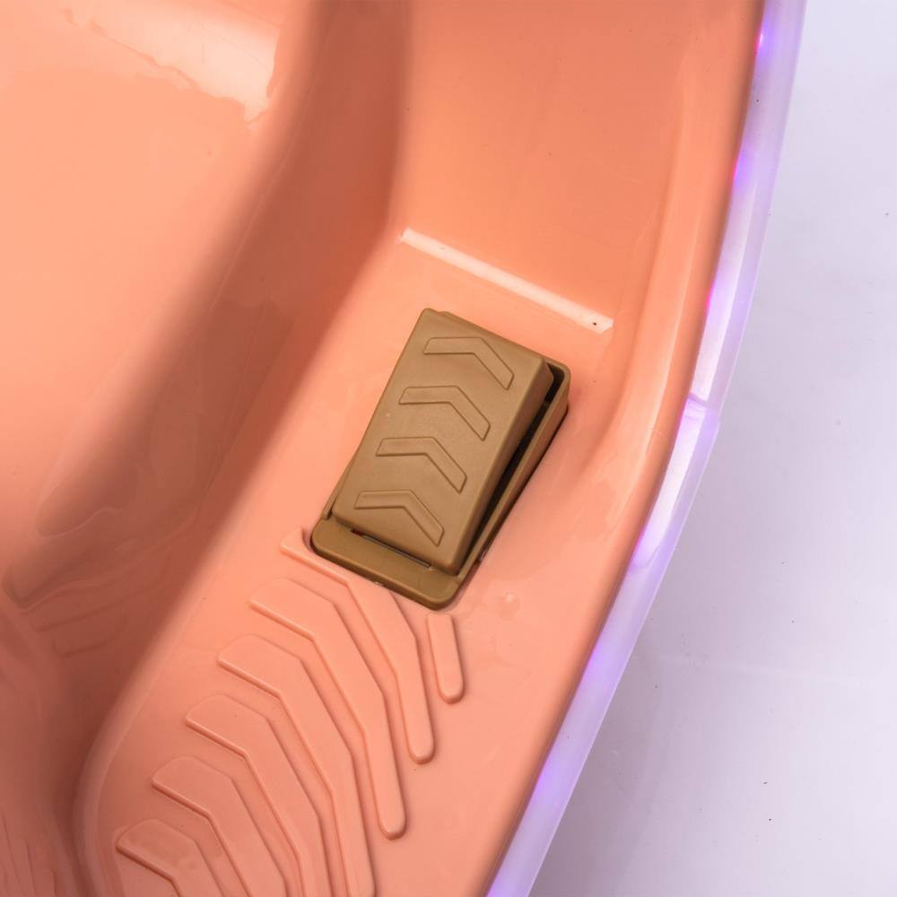 Back. BreeBe - 12V Kids Ride On 3-Wheel Electric Motorcycle, 2WD, Waterfall Light, Storage, Anti-Slip Backrest, Bluetooth,  Ages 3-6 - Pink.