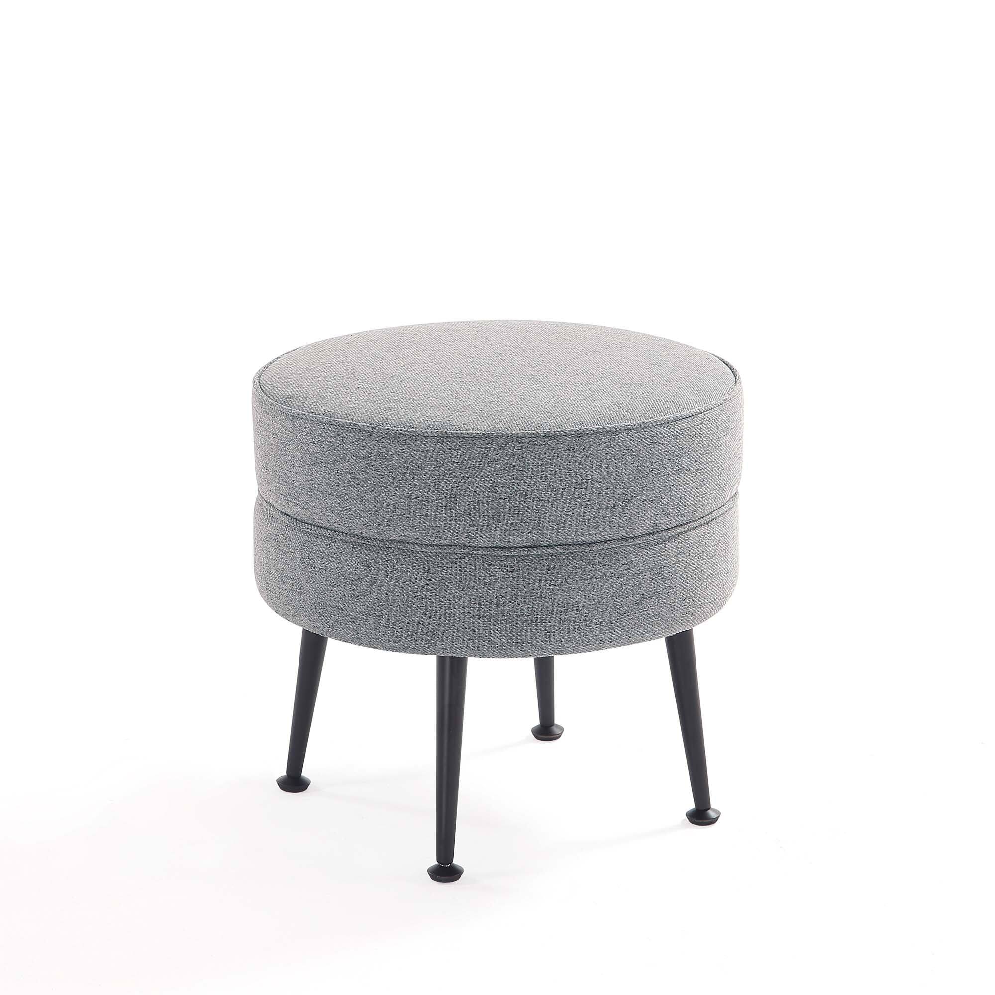 Alt View 6. Manhattan Comfort - Bailey Mid-Century Modern Upholstered Accent Ottoman - Gray.