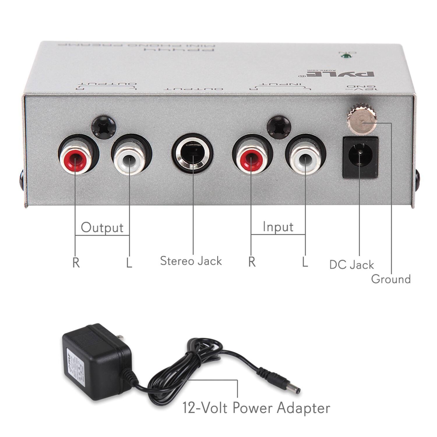 Bd GNNa N hhdd I : PYLE H LHend UPUT UNE -

Output R L Stereo Jack R L DC Jack Ground

12-Volt Power Adapter