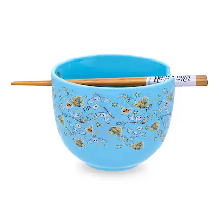 Front. Silver Buffalo - Harry Potter Hogwarts Icons Dinnerware Set | 20-Ounce Ramen Bowl With Chopsticks - Blue.