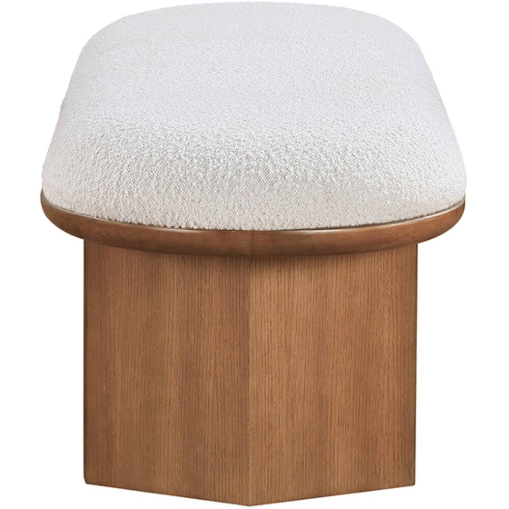 Alt View 4. Meridian Furniture - Wilshire Cream Boucle Fabric Bench - Beige.