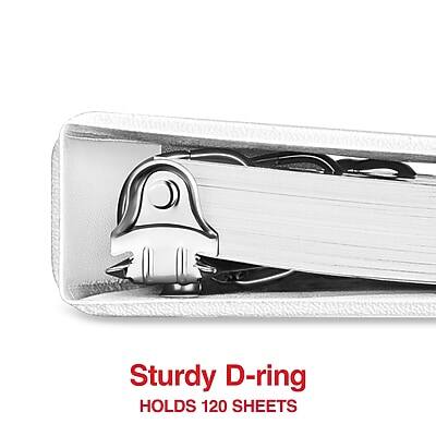 Sturdy D-ring  
Holds 120 sheets