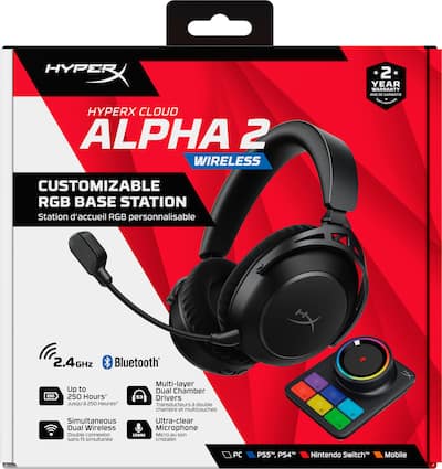 HyperX Cloud Alpha 2 Wireless Gaming Headset for PC, PS5, PS4 HyperX Cloud Alpha 2 Wireless Gaming Headset for PC, PS5, PS4