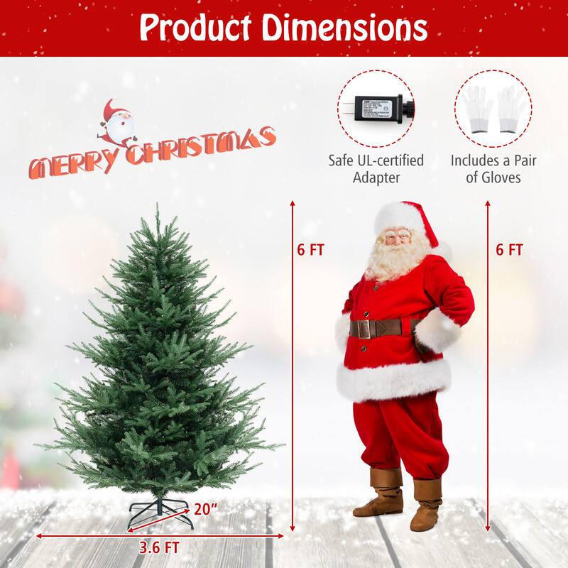 Product Dimensions  
MERRY CHRISTMAS  
Safe UL-certified Adapter  
Includes a Pair of Gloves  
6 FT  
6 FT  
20"  
3.6 FT