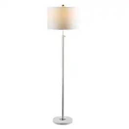 Jonathan Y - June 65" Adjustable Metal/Marble LED Floor Lamp - Chrome