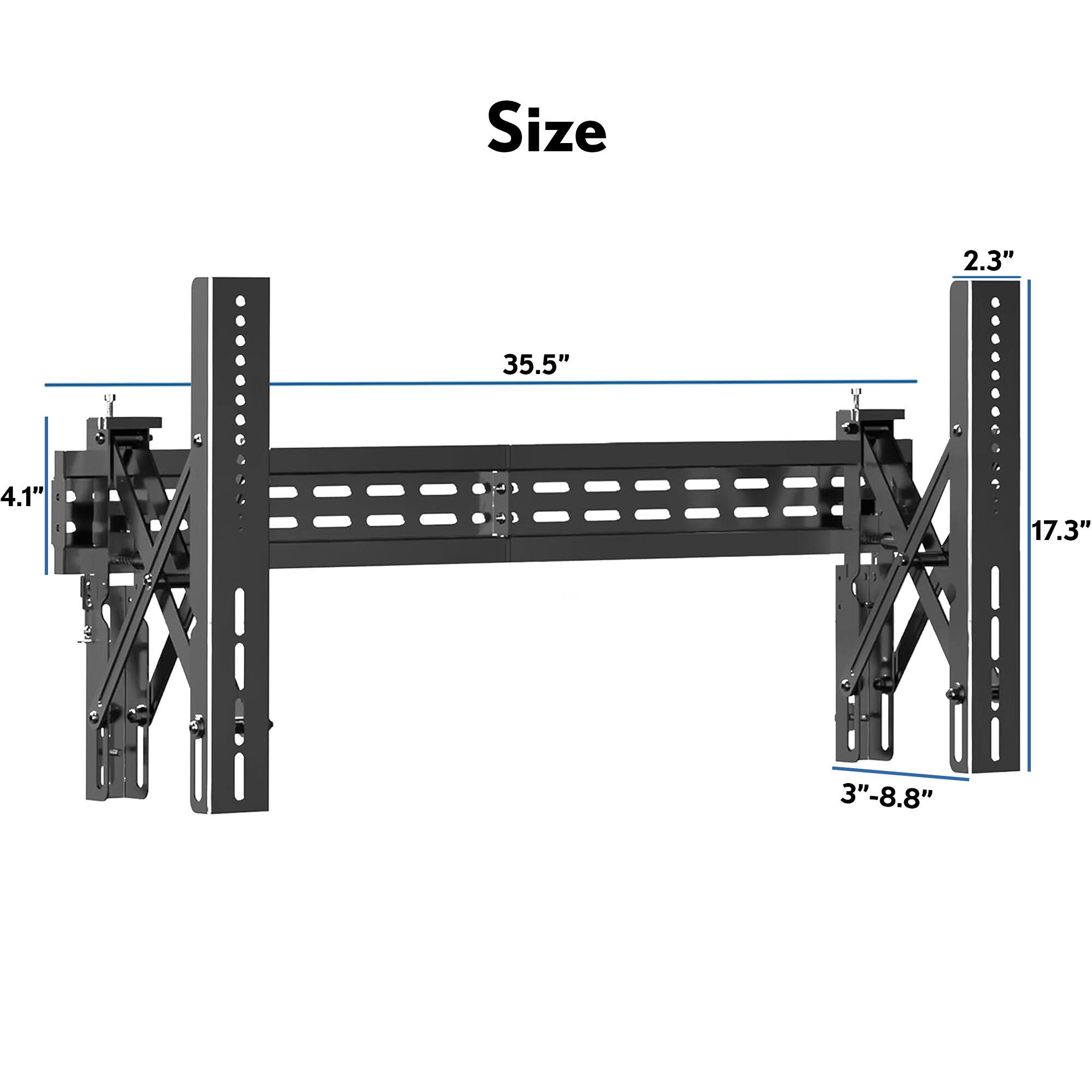 Size  
35.5"  
4.1"  
17.3"  
2.3"  
3"-8.8"