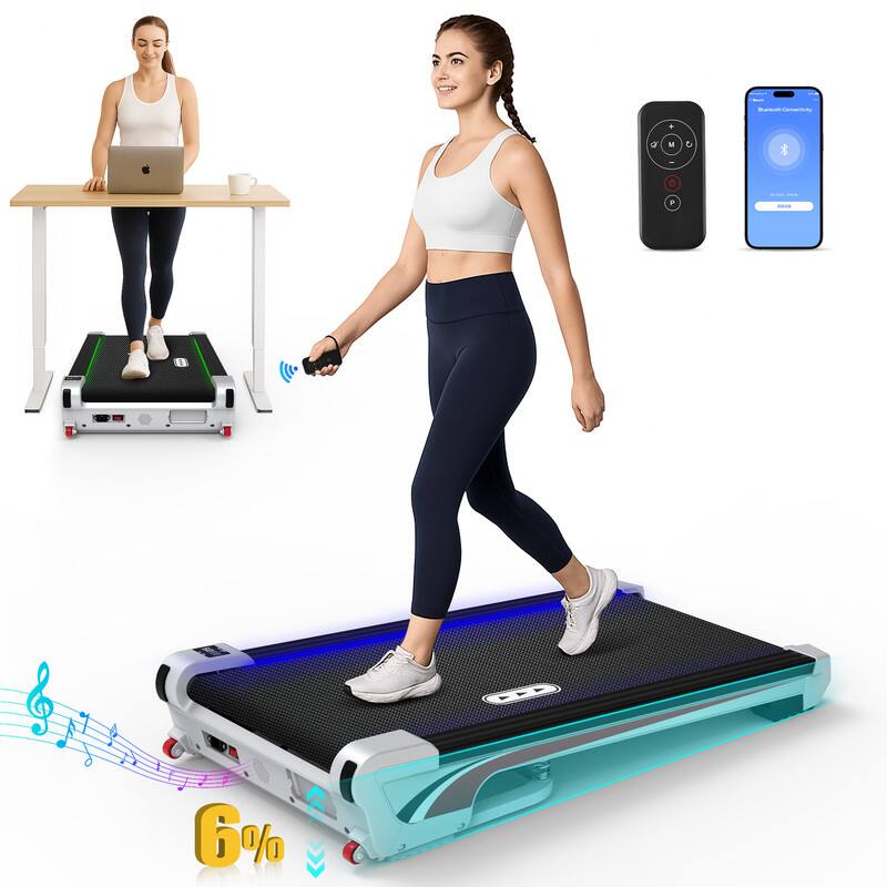 Redliro Walking Pad with 6% Incline, Portable Under Desk Treadmill