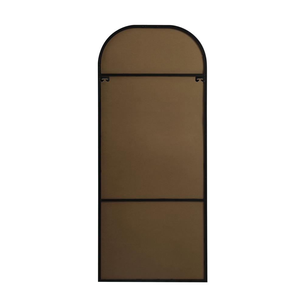 Angle. Elegant Decor - Metal Frame Arch Full Length Mirror 28x66 Inch in Black - Black.