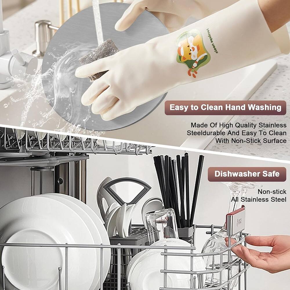 Easy to Clean Hand Washing  
Made Of High Quality Stainless Steel  
Durable And Easy To Clean With Non-Stick Surface  
Dishwasher Safe  
Non-stick  
All Stainless Steel