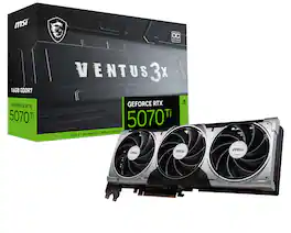 MSI - NVIDIA GeForce GeForce RTX 5070 TI 16G VENTUS 3X OC 16GB GDDR7 PCI Express Gen 5 Graphics Card - Black