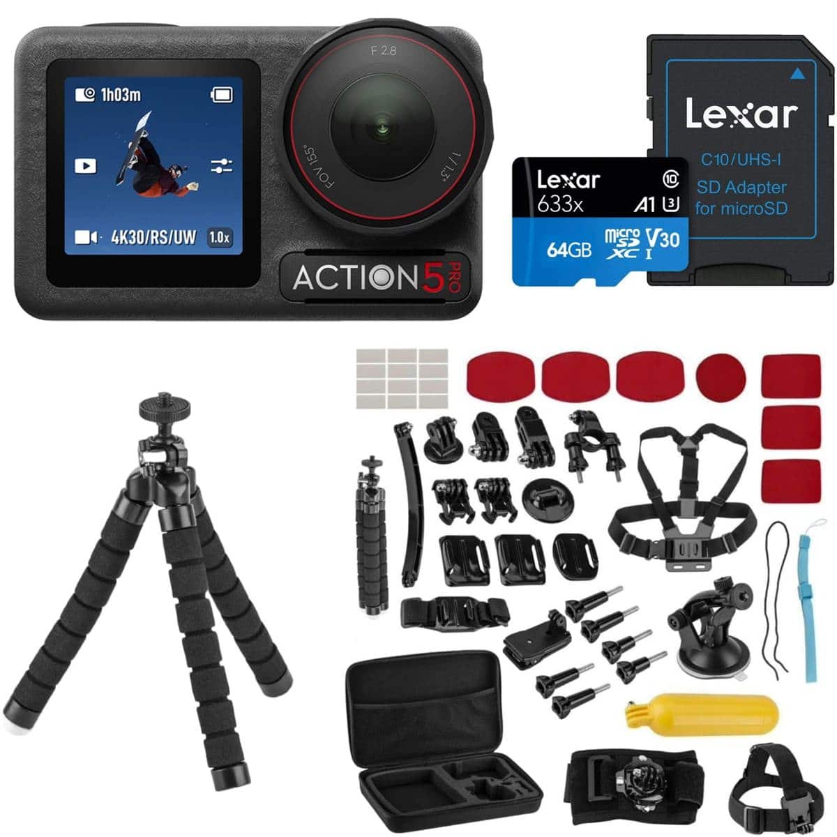 Bundle - DJI - Osmo Action 5 Pro Camera Standard Combo With Accessories Kit