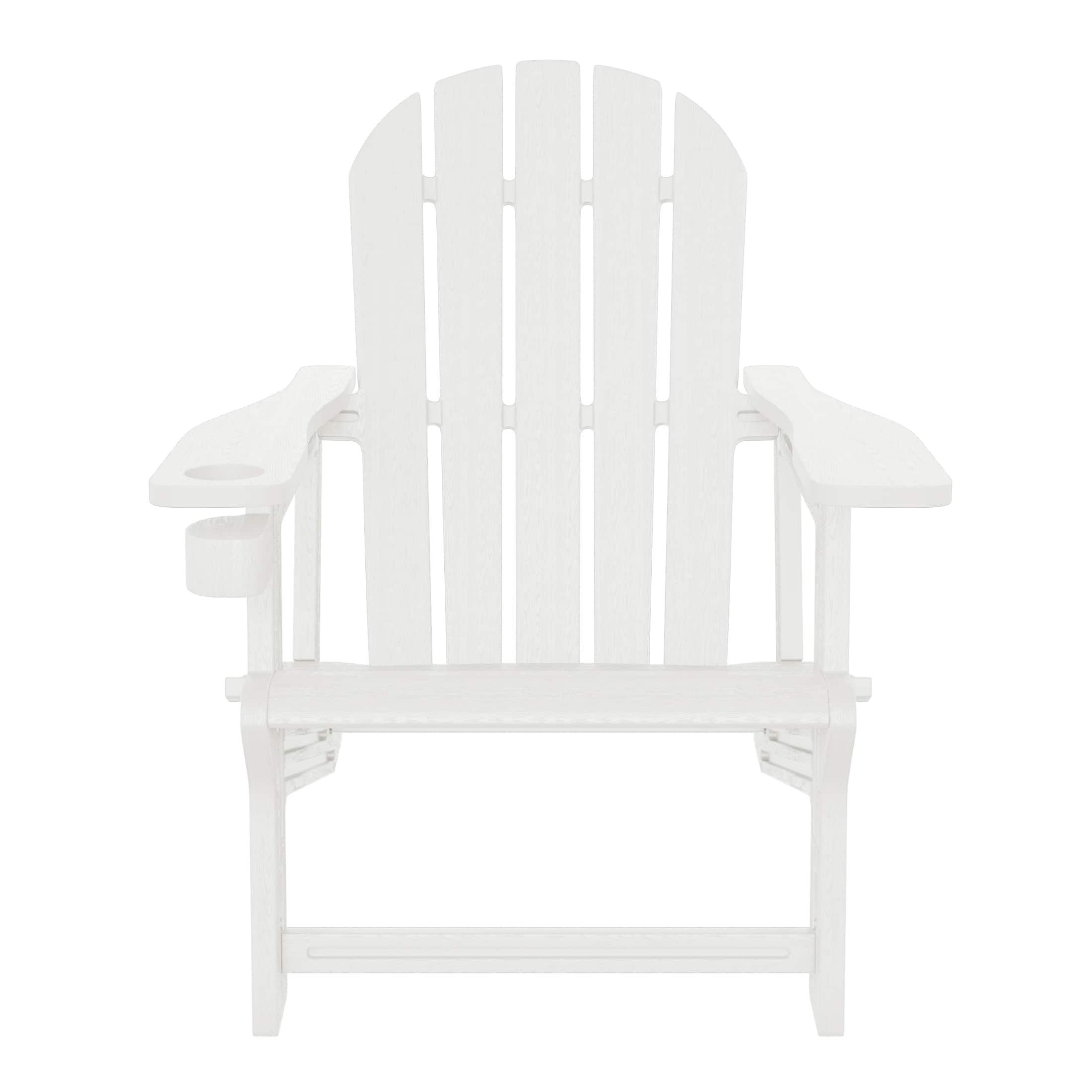 WestinTrends - Azura Tool-Free Assembly Outdoor Patio HDPE Plastic Adirondack Chair with Cup Holder - White price history on PriceWatchPro