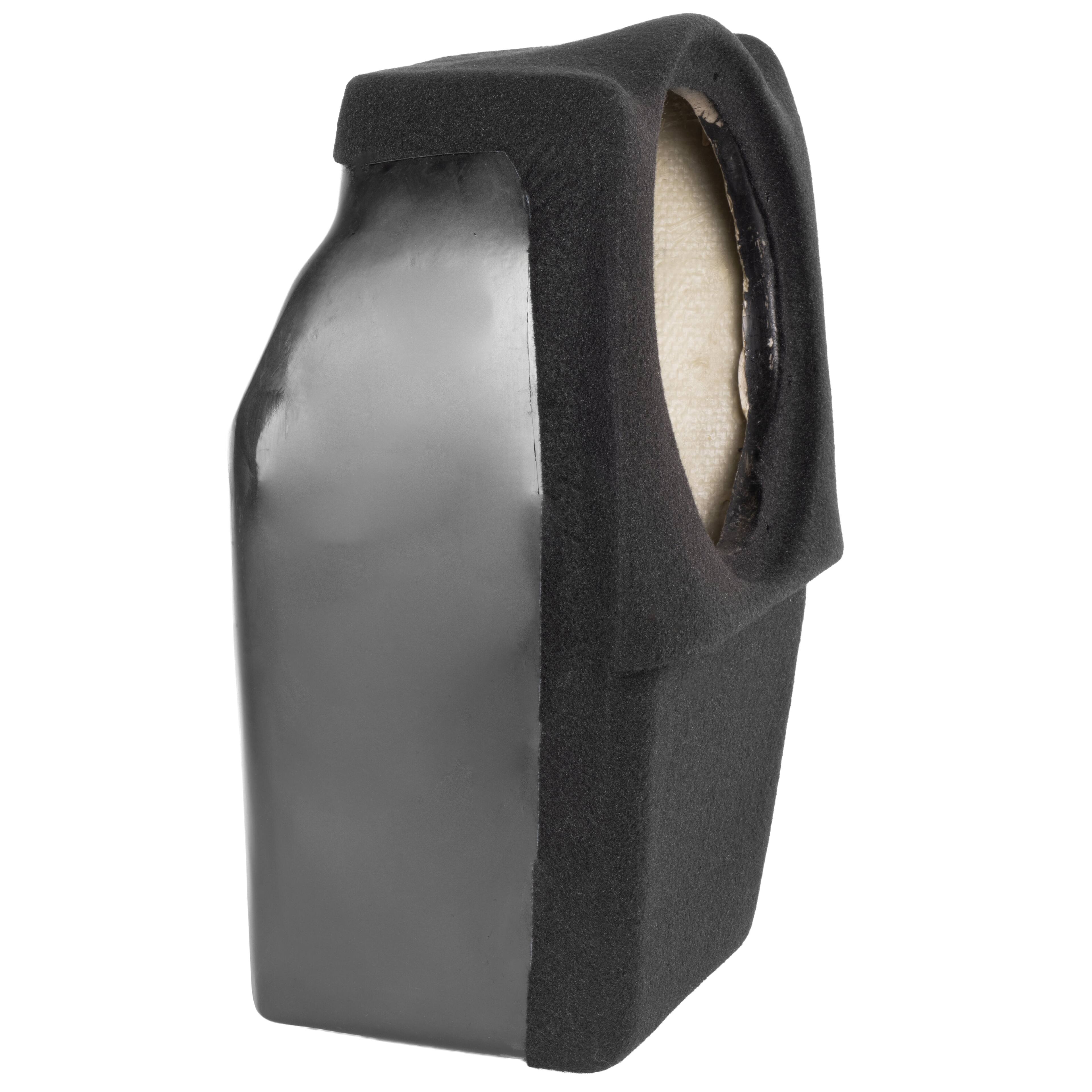 Angle. NVX - UBETSLAYG1D BOOST Box (Driver's Side) Custom Fit 10in Empty Sealed Sub Enclosure for select 2020-2023 Tesla Model Y.