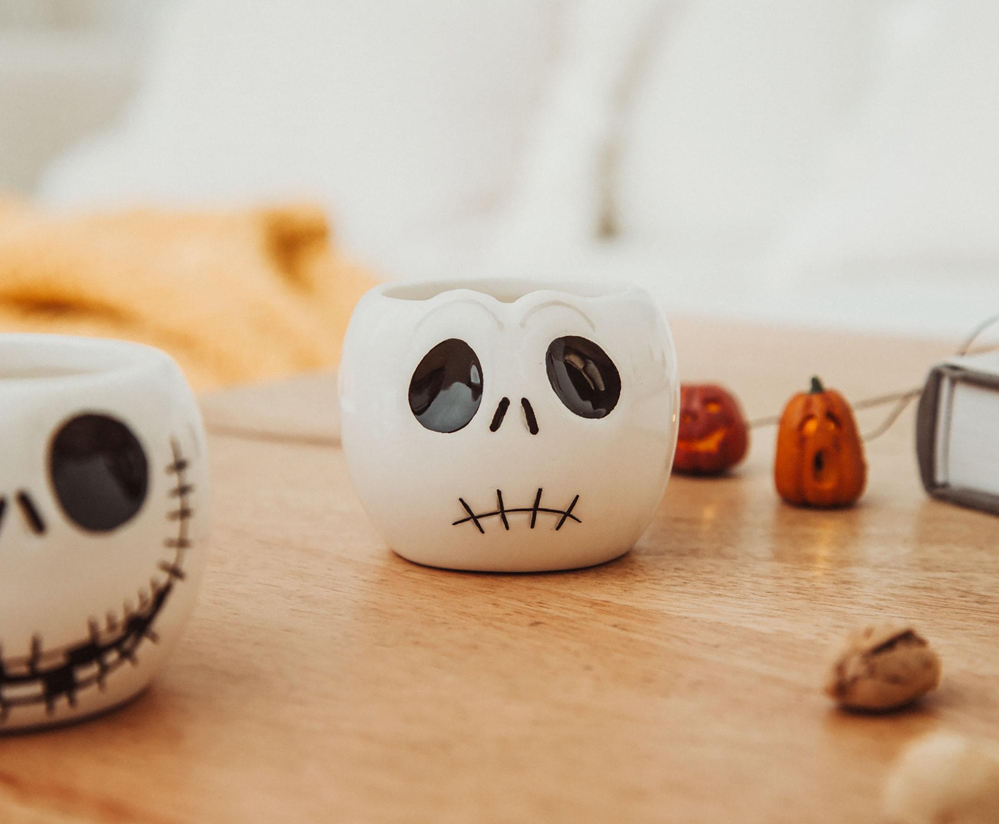 Alt View 4. Disney - Disney The Nightmare Before Christmas Jack Faces Mini Ceramic Cups Shot Glass Set of 4 - White.