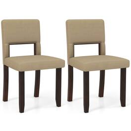 Kadyn - Dining Chairs, Kitchen Chairs Trattoria Chairs,Set of 2 Wooden Dining Chair with Acacia Wood Frame Padded Seat - Beige
