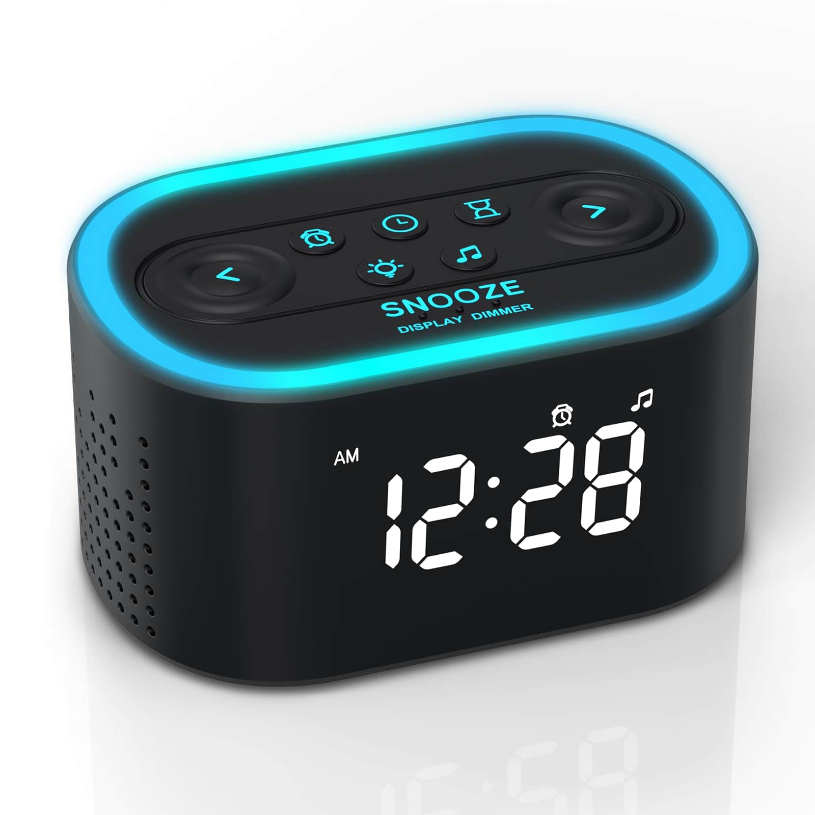 Dazzed Corner - Digital Alarm Clock,8 Night Lights - Black