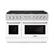 Front. ZLINE - 48 in. Wide 6 Burner Paramount Satin Double Oven Gas Range (SGRS-WM-48) - Satin Steel/White Matte.