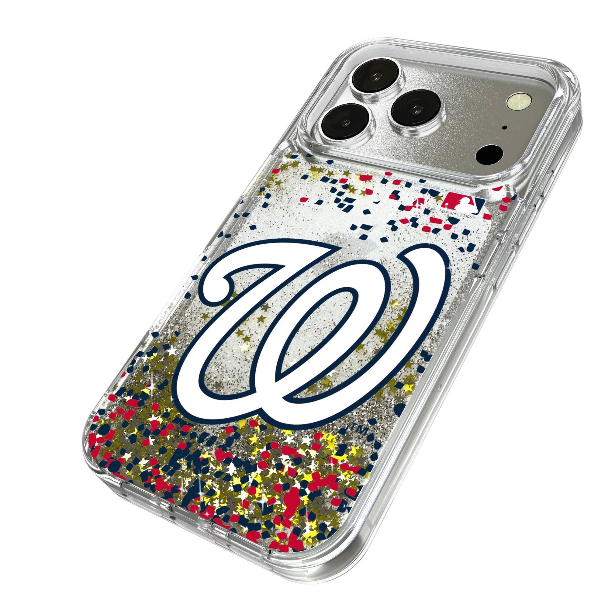 Alt View 1. Keyscaper - Washington Nationals Glitter Confetti iPhone Case - 14 Pro Max - Multicolor.