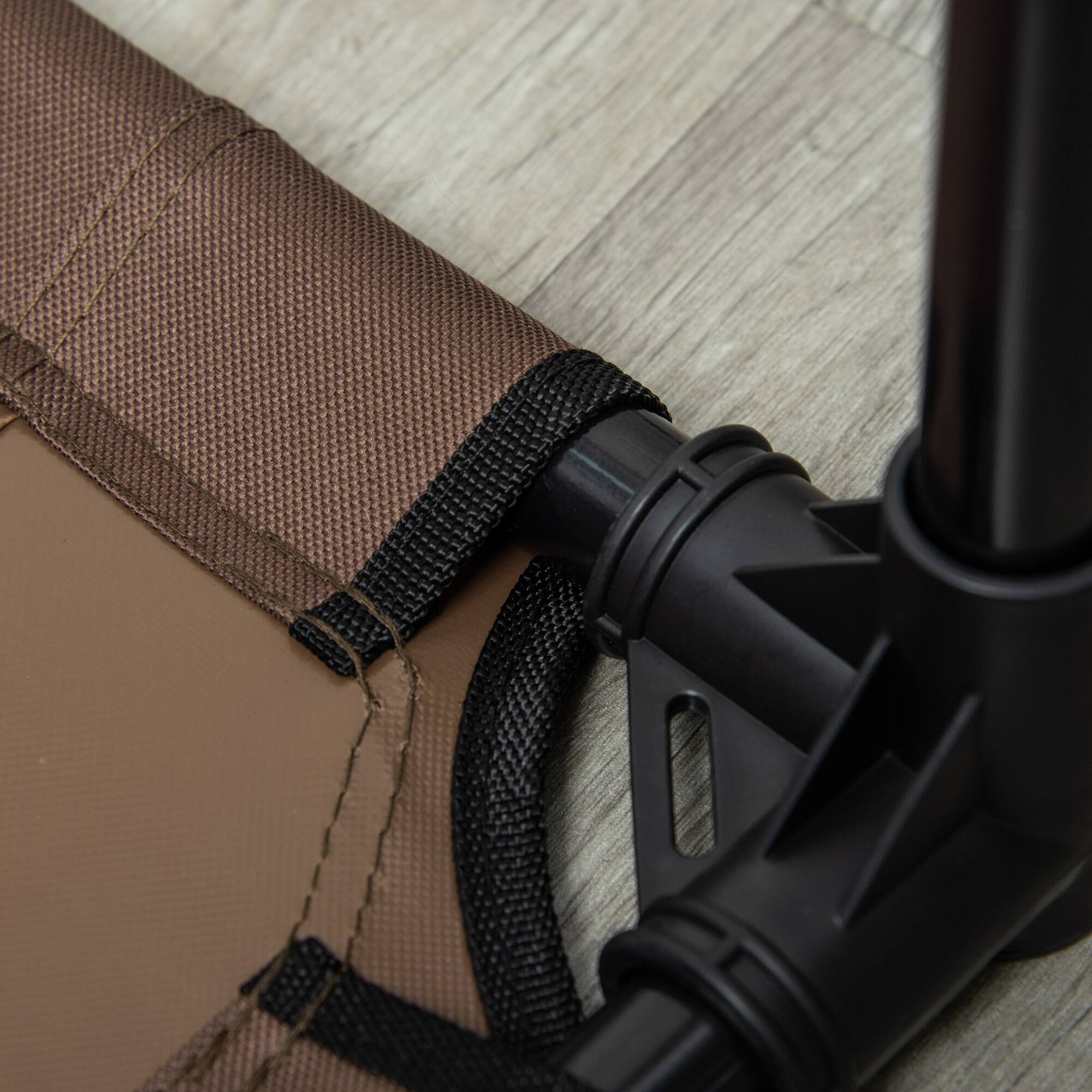 Alt View 5. Pawhut - Elevated Dog Bed with Canopy, Dog Cot with UV Protection Canopy Shade, 36" Large Pet Bed for Camping - Coffee.