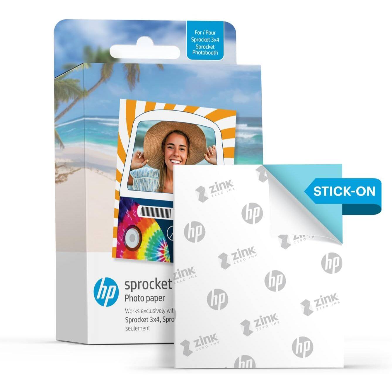 For / Pour Sprocket 3x4 Sprocket Photobooth

hp sprocket Photo paper

Works exclusively with Sprocket 3x4, Sprocket seulesment

STICK-ON

zink ZERO INK