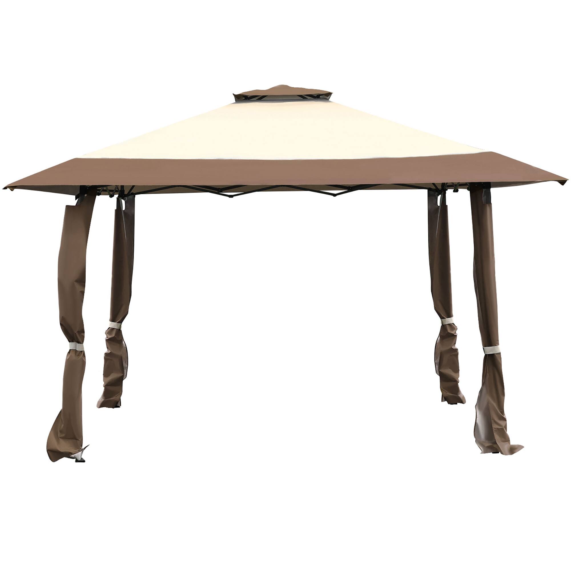 Alt View 8. Costway - Costway 13'x13'  Gazebo Canopy Shelter Awning Tent Patio Garden Outdoor Companion - Brown,Beige.