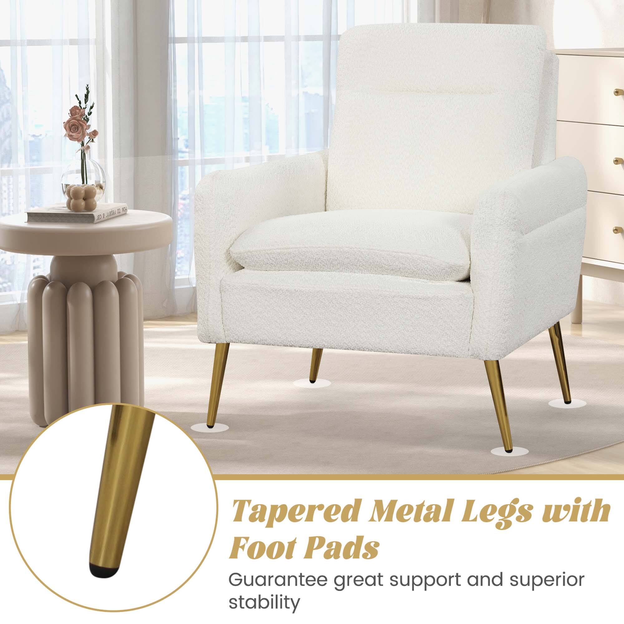 Tapered Metal Legs with Foot Pads Guarantee great support and superior stability.
