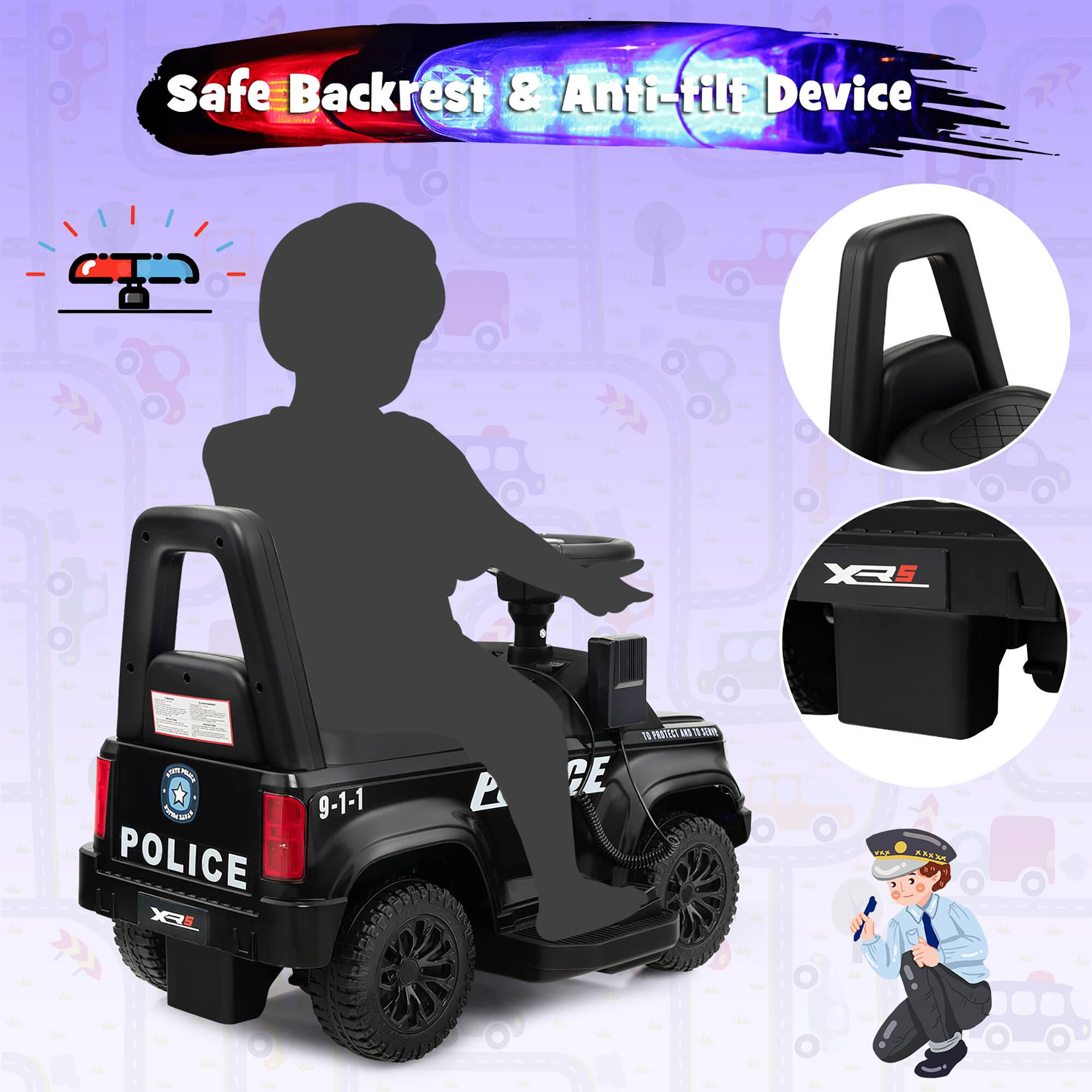 Safe Backrest & Anti-tilt Device

POLICE

9-1-1

XR5