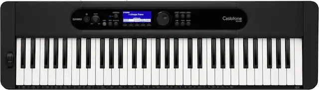 Front. Casio - CT-S400 Full-Size Keyboard with 61 Keys and Bluetooth - Black.