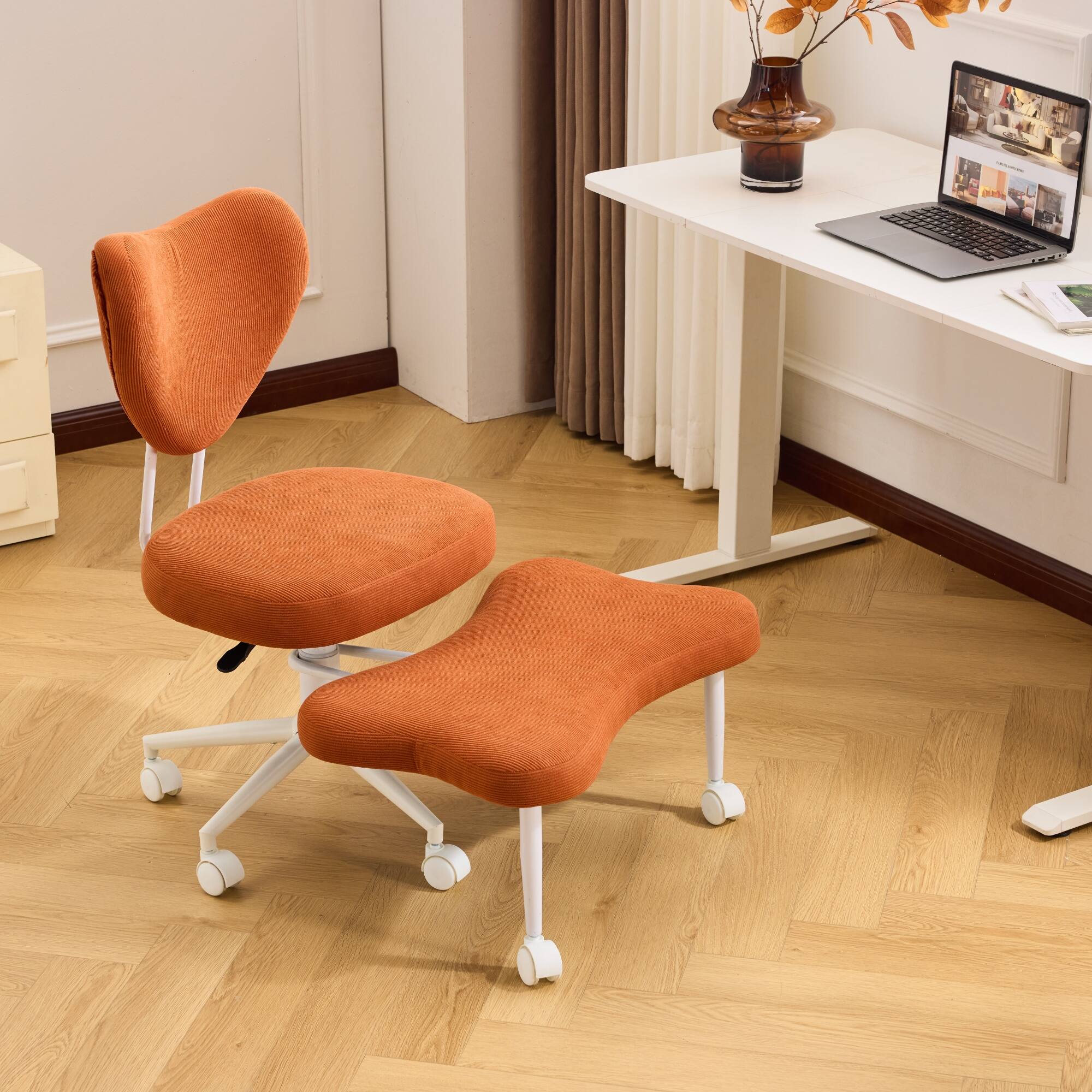 Alt View 10. GOODSILO - Ergonomic Meditation Chair with Adjustable Seat Cushion and Lumbar Support for Comfortable Sitting - Orange.