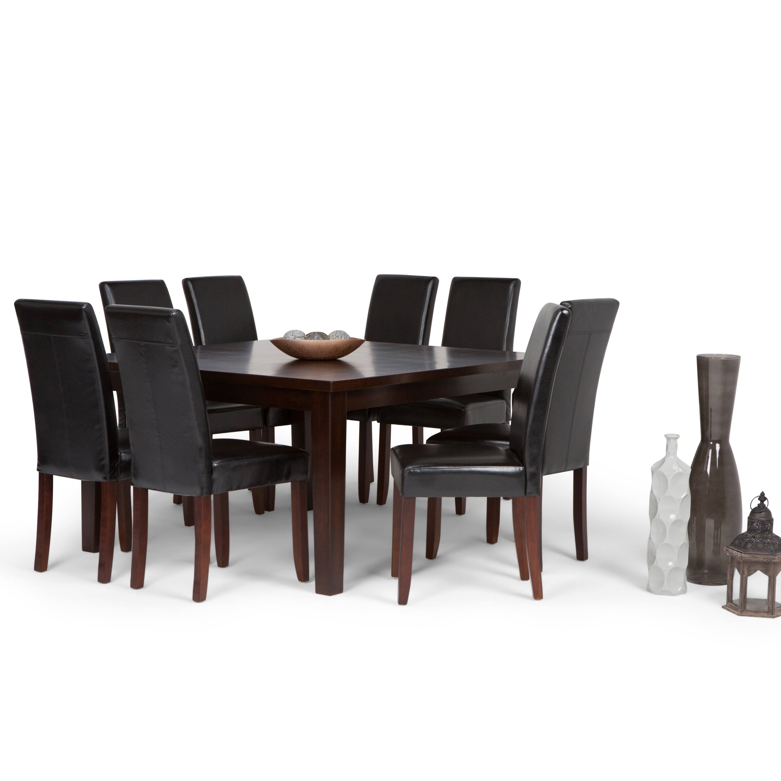 Angle. Simpli Home - Acadian / Eastwood 9-Piece Dining Set - Midnight Black.