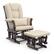 Front. Storkcraft - Tuscany Glider and Ottoman - Espresso/Beige.