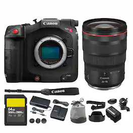 Canon - EOS C80 6K Cinema Camera Kit | Full Frame Sensor with RF 24-70mm f/2.8 Lens | More - Black
