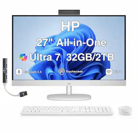 HP 27" All-in-One Ultra 7 32GB/2TB Bluetooth 5.4 Touchscreen Wi-Fi 6